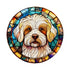 Bichon Frise Circular Glass Suncatcher Worktop Saver